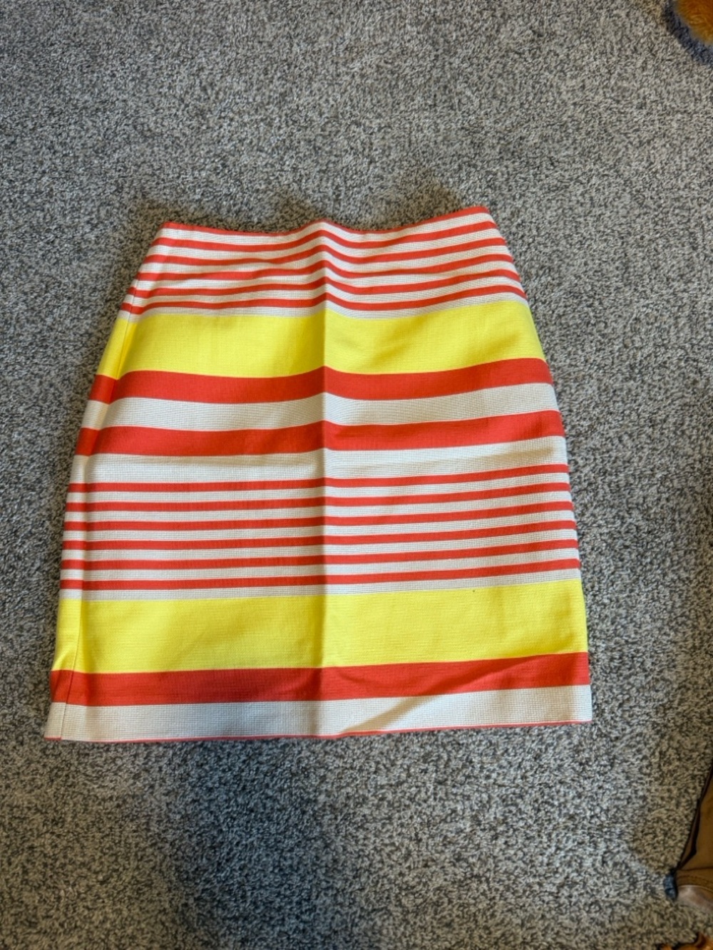 New! Ann Taylor Yellow and Coral Striped Skirt